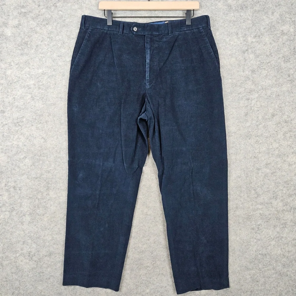 Lauren Ralph Lauren Men's Navy Blue Corduroy Pants Size 38x32 (ACTUAL 36X28.5)